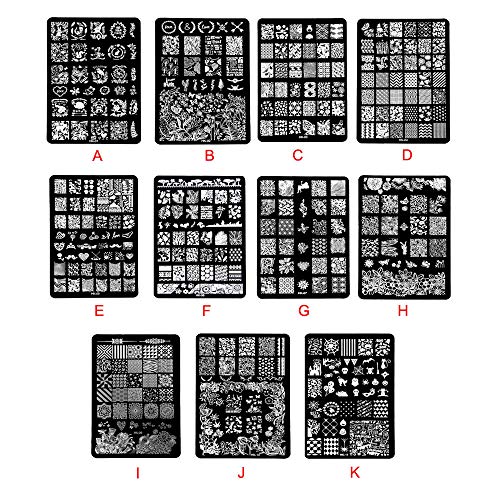 CLOOM DIY Moda Imagen De Placa De Impresión Estampación Sellos Placa Manicura Nail Art Decoración De Uñas Set De Stamping Arte De Uñas Regalo de Novia Maquillaje Profesional