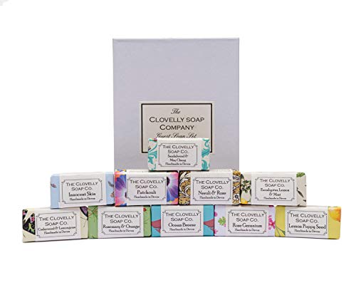 Clovelly Soap Co Set de Regalo de Mini Jabones Naturales Artesanales para Invitados Natural 10 Barras