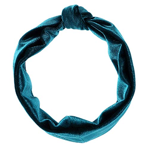 Cocoty-store Diademas Mujer Elástica Turbantes Flor impresión Diademas Deporte Nudo Banda para Cabello Yoga Cabeza Wraps(Azul