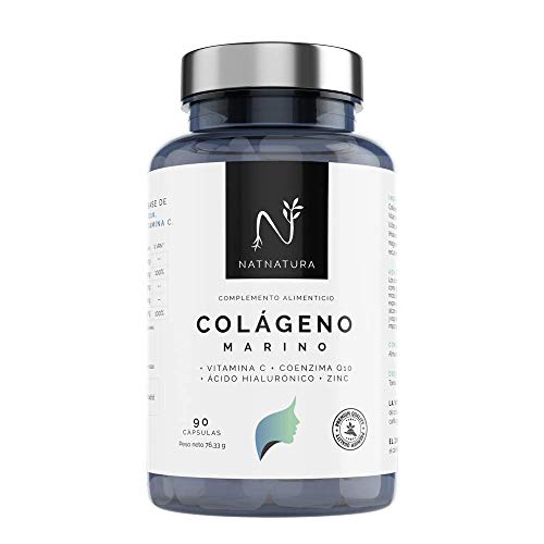 Colágeno Marino Hidrolizado. Colágeno Ácido Hialurónico + Coenzima Q10 + Vitamina C + Zinc. Energía Piel sana, Articulaciones fuertes. 90 cápsulas vegetales máxima pureza y efectividad.