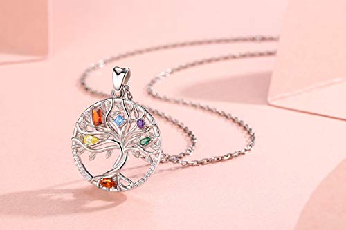 Colgante Arbol de la Vida, Collar de Plata Esterlina para Mujer, Regalo de la JoyeríA