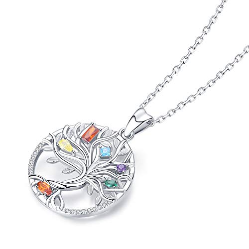 Colgante Arbol de la Vida, Collar de Plata Esterlina para Mujer, Regalo de la JoyeríA