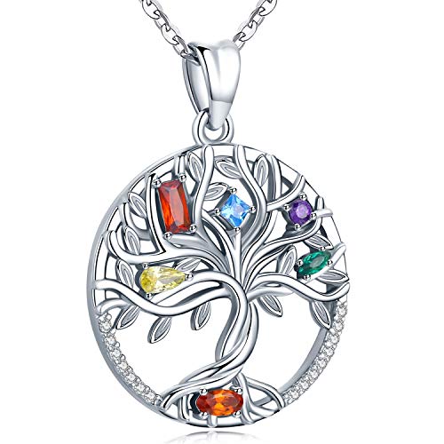 Colgante Arbol de la Vida, Collar de Plata Esterlina para Mujer, Regalo de la JoyeríA