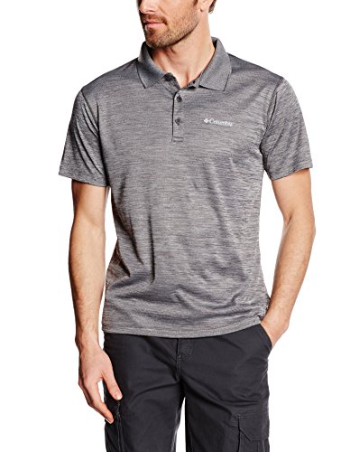 Columbia Zero Rules Polo con Protección Solar 30, Hombre, Gris (Tiburón Heather), M