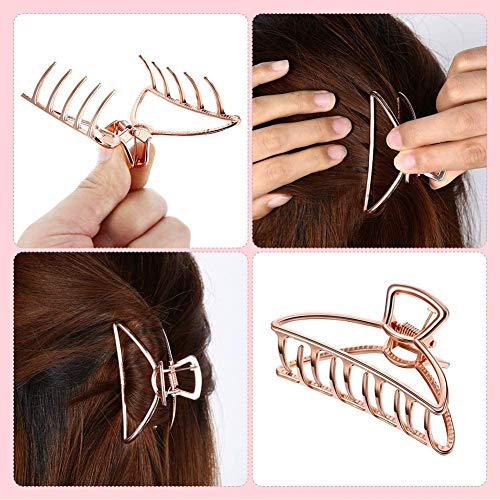 Comius Sharp 6pcs Clips de Pelo de Garra de Metal, Grandes Antideslizantes para Mujeres Niñas Hebillas de Pelo para Sujetar Pelo