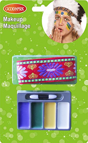 COOLMP – Juego de 12 minikit de Maquillaje Indio – Talla única – Maquillaje de Fiesta, Pelo, Piel, Labios, Ojos, Carnaval, Fiesta de Disfraces, cumpleaños,