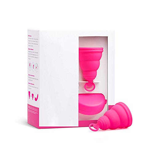 Copa Menstrual Soft - Mujeres Con Vejigas Sensibles, Calambres, CóLicos Menstruales - Ayuda A Prevenir Cistitis, Cycle Copa Menstrual, Copa Menstrual Lily Cup Compact, Copa Menstrual Plegable (L)