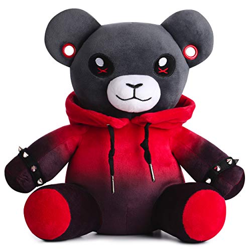 corimor Ember el Oso Punk Animal de Peluche Juguete Niños, 28cm, Rojo-Negro (1849)