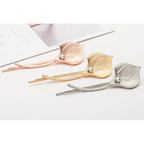 Cosanter accesorios para el cabello de la manera coreana venta al por mayor señora simple flores de metal flequillo carpeta perla calla horquilla