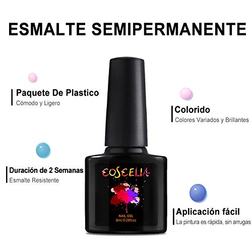 COSCELIA Esmaltes de Uñas de Gel Set de Esmaltes Semipermanentes 20pcs Kit Gel Color para Uñas Kit Uñas de Gel Soak-off