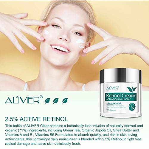 Crema De Retinol Para Rostro, Cuello Y Cuerpo, Crema Humectante Antienvejecimiento Con ácido Hialurónico, Retinol Activo Al 2,5% Y Vitamina E, Mejora La Firmeza, Tono, Textura, Arrugas Finas