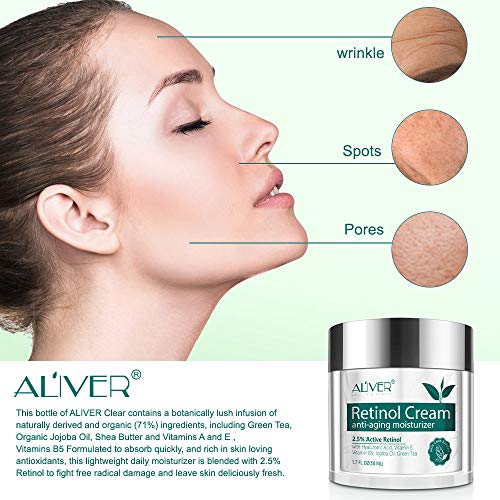 Crema De Retinol Para Rostro, Cuello Y Cuerpo, Crema Humectante Antienvejecimiento Con ácido Hialurónico, Retinol Activo Al 2,5% Y Vitamina E, Mejora La Firmeza, Tono, Textura, Arrugas Finas