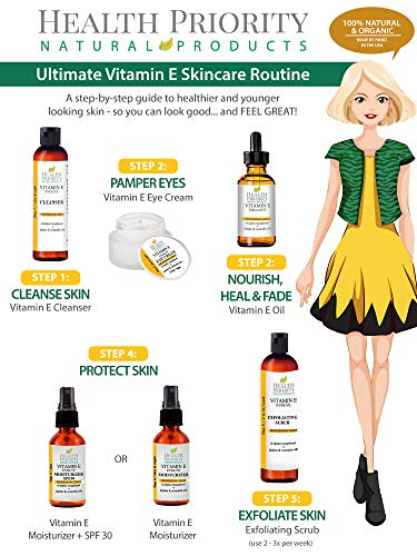 Crema para los ojos con vitamina E natural para el tratamiento de las ojeras. Reduce las bolsas hinchadas, elimina las arrugas y las líneas finas y suaviza las patas de gallo.