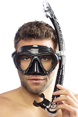 Cressi Big Eyes EVO Conjunto Combo de Snorkel, Unisex Adulto, Negro/Negro, Talla Única