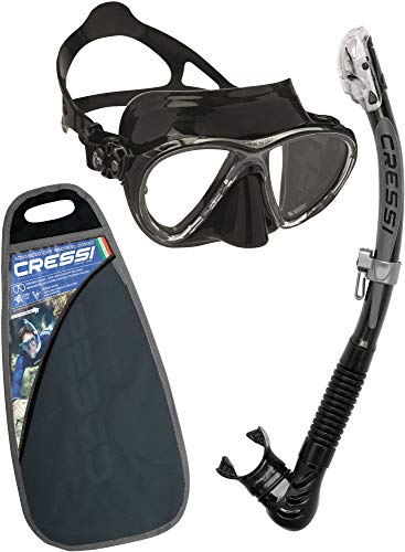 Cressi Big Eyes EVO Conjunto Combo de Snorkel, Unisex Adulto, Negro/Negro, Talla Única