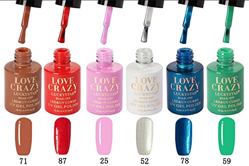 Cris Nails® Esmalte LoveCrazy de Uñas Semipermanente Uñas de Gel permanente UV LED Kit de Manicura con Base Coat Top Coat (Kit009)