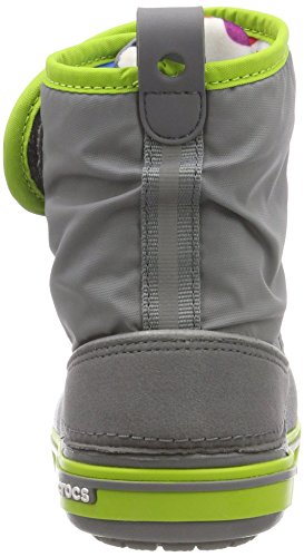 Crocs Crocband II.5 Gust Boot, Botas de Nieve Unisex Niños, Gris (Charcoal/Volt Green), 30/31 EU