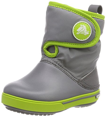 Crocs Crocband II.5 Gust Boot, Botas de Nieve Unisex Niños, Gris (Charcoal/Volt Green), 30/31 EU