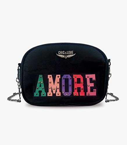 CYP BRANDS Bolso Fashion de Chic & Love 'amore' Bolsa de Tela Y de playa, 40 cm, Multicolor