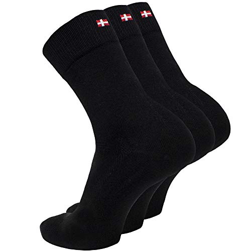 DANISH ENDURANCE Calcetines de Bambú 3 Pares (Negro, EU 39-42)