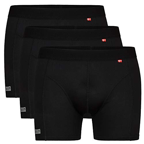 DANISH ENDURANCE Calzoncillos Bóxer de Deporte Pack de 3 (Negro, Large)