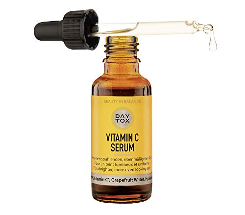 DAYTOX Vitamin C Serum - Suero Facial con Vitamina C - Para una Piel Luminosa y Fresca - Vegano - Sin Colorantes, sin Silicona y sin Parabenos - 1 x 30 ml