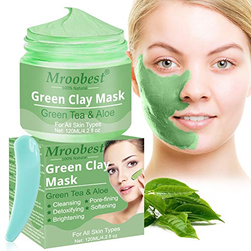 Deep Cleansing Mask, Green Clay Mask, Peel Off Máscara, Hidrata y controla la grasa, El acné y el removedor de espinillas, Mejora la textura de la piel