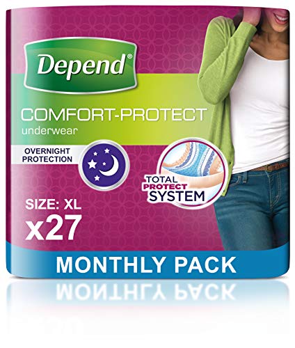 Depend - Braguitas de incontinencia para mujer, súper absorbentes