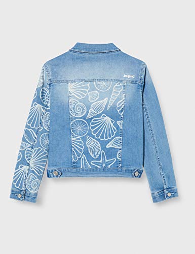 Desigual Chaq_Cerezas Abrigo, Azul (Jeans Vaquero 5053), 116 (Talla del Fabricante: 5/6) para Niñas