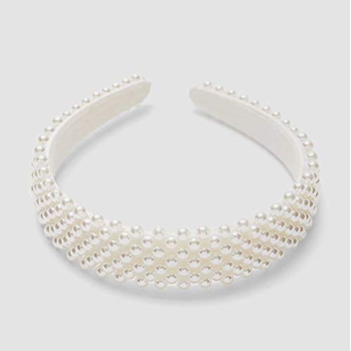 Diadema de Perlas Tocado de Perlas Accesorios para el Cabello para Mujeres … (Blanco)