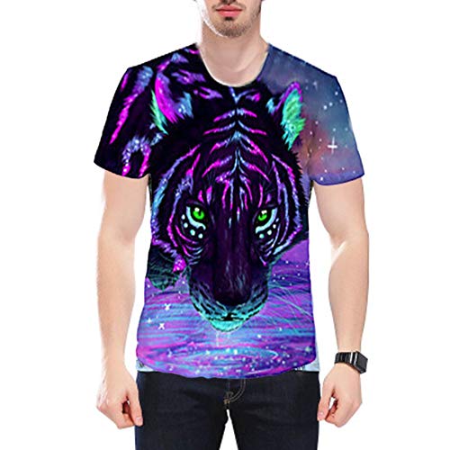 Dispensers Camiseta para Hombre 3D,ImpresióN Tridimensional De Animales Y ReláMpagos, Material De TrituracióN De Leche, TeñIdo EcolóGico, Camisetas Masculinas M-XXXXXXL