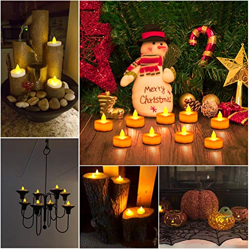 Diyife Vela LED, [24 PC] Luces de Té sin Llama Velas Led de Té Velas Eléctricas con Baterías [Amarillas Cálidas] Día de San Valentín, Halloween, Navidad, Decoración de Cumpleaños