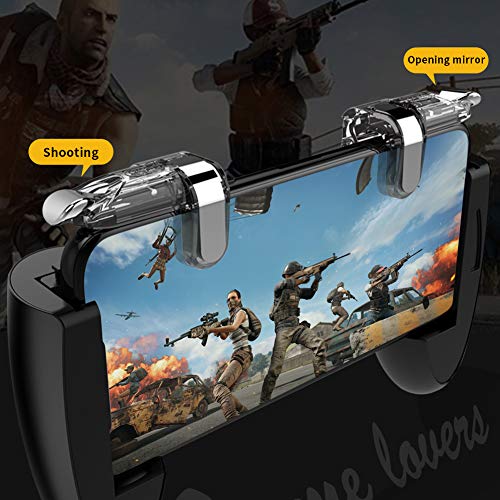 DLseego Triggers para PUBG Mobile, Gatillo del Controlador de Juego Móvil PUBG L1R1 Mobile Trigger Joystick para Teléfono Móvil PUBG/Knives out/Rules of Survival (1 par Clear Mobile Triggers)