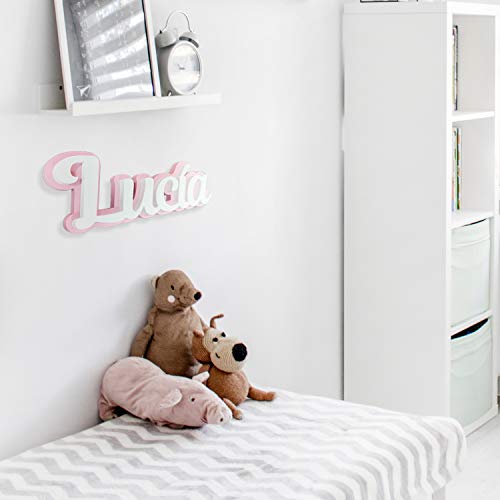 DONLETRA® Nombres Decorativos Personalizados para Pared y Puerta, Nombre Decorativo para Decorar Habitación Infantil y Dormitorio de Bebé, Tamaño 30 x 12 (aprox.) x 2.3 cm