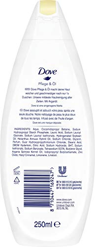 Dove Cuidado ducha y aceite, gel de ducha, 6 pack (6 x 250 ml)