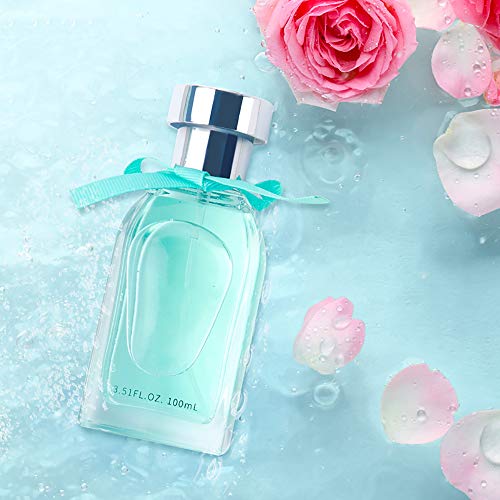 DQM Blue Ladies 'Perfume, Eau de Toilette Natural Fresco, Fragancia Floral Afrutada de Larga Duración Perfumes de Gran Capacidad, 100ml / 3.4oz