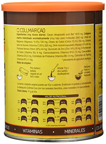 Drasanvi Collmar Cao Colágeno Marino Hidrolizado con Cacao, DHA, Magnesio y Calcio - 300 gr