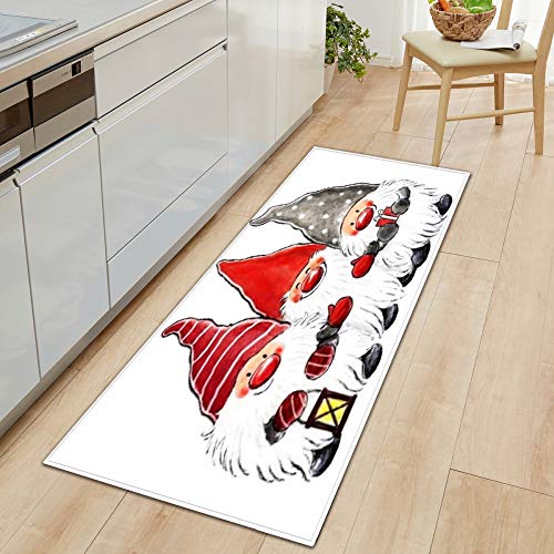 DREAMING-Navidad Cocina Sofá Alfombra Alfombra De Puerta Tira Larga Baño Alfombra Antideslizante, Alfombra para El Hogar 40 * 120cm