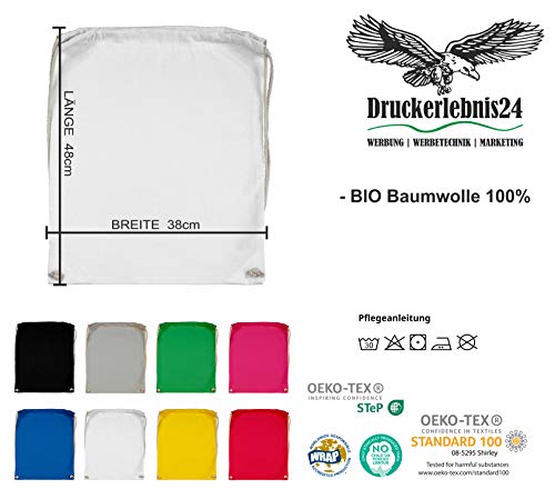 Druckerlebnis24 - Bolsa de tela de algodón orgánico, diseño de limón, color verde, tamaño talla única