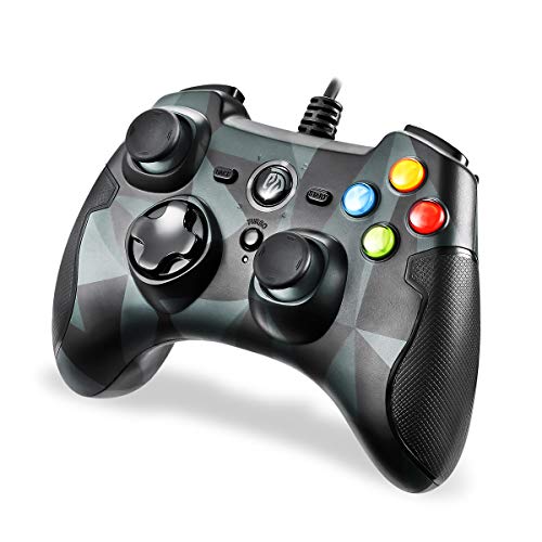 EasySMX Mando para PC, [Regalos para Padre] PS3 Gamepad Alámbrico, Joystick con los Botones de Doble-Vibración Turbo y Trigger Compatible con Windows/Android/ PS3/ TV Box (Camuflaje)