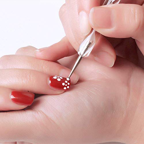 Ebanku 5 Pcs Pinceles para Uñas Juego de Bolígrafo de Dibujo de Uñas, Kit de Manicura de Pintura de Punto de Punta de Arte Línea de Dibujo de Nylon Herramienta de Manicura