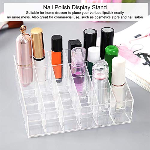 eecoo Soporte para Lápiz Labial Rejillas Trapezoidales Transparentes Más Espacio Organizador Soporte de Exhibición Esmalte de Uñas Caja de Almacenamiento de Maquillaje para Mujer Dama