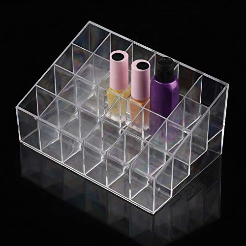 eecoo Soporte para Lápiz Labial Rejillas Trapezoidales Transparentes Más Espacio Organizador Soporte de Exhibición Esmalte de Uñas Caja de Almacenamiento de Maquillaje para Mujer Dama