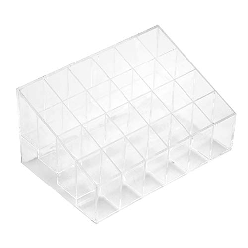 eecoo Soporte para Lápiz Labial Rejillas Trapezoidales Transparentes Más Espacio Organizador Soporte de Exhibición Esmalte de Uñas Caja de Almacenamiento de Maquillaje para Mujer Dama