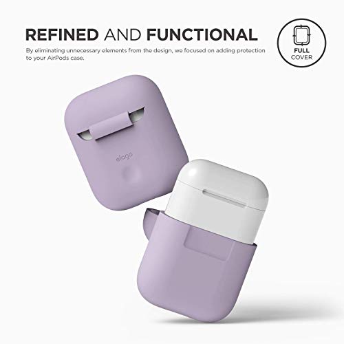 elago Funda AirPods Case Funda Premium Silicona Diseñado para Apple AirPods 1 & 2 (LED Frontal Visible) (Lavanda)