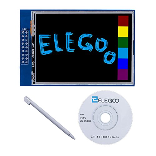 ELEGOO Pantalla Táctil TFT de 2,8 Pulgadas con Tarjeta SD con Todos Los Datos Técnicos en CD Compatible con Arduino UNO R3 Placa