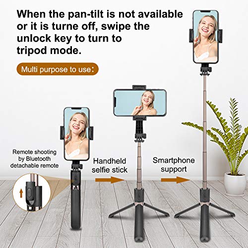 Eletorot Palo Selfie Estabilizador Trípod, Gimbal Stabilizer Selfie Stick Antivibración con Bluetooth y Control Remoto 360° Rotable,Deportivo Extensible para Viaje Selfie Video Ahora