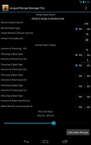 eLiquid Recipe Manager Lite