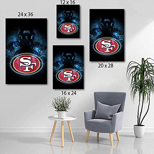 Elliot Dorothy San Francisco 49ers Modern Artwork Hand Painted Picture on Canvas for Office 18"x24", Unframed/Frameable