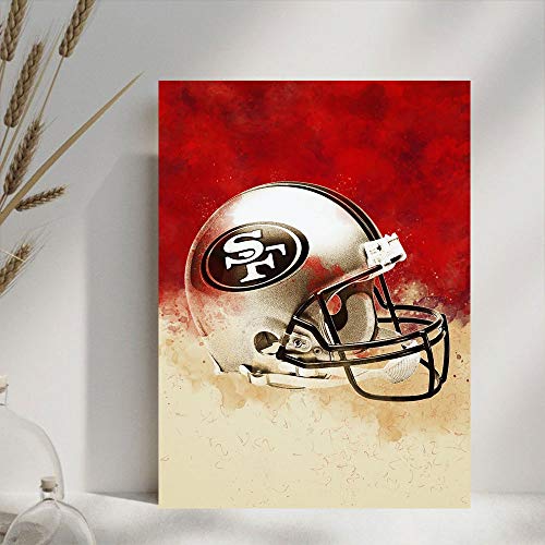 Elliot Dorothy San Francisco 49ers Wall Art Home Wall Decorations for Bedroom Living Room Oil Paintings 12"x16", Unframed/Frameable